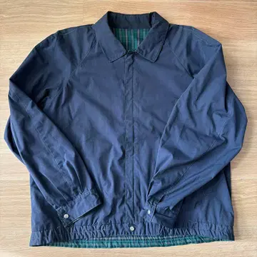 Vintage 80s 리버서블 자켓 네이비/체크