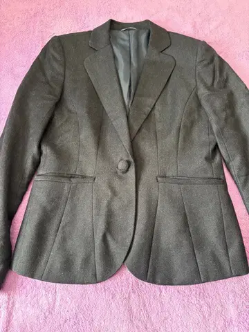 앵커우먼 네이비 컬러 테일러드 자켓 울 혼방