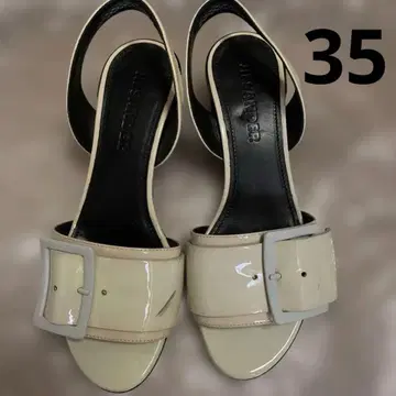 JIL SANDER 베이지 백 스트랩 뮬 35