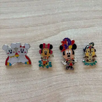 미키 미니 핀 배지 4개 세트