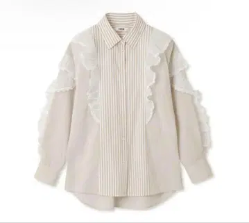 FURFUR 스트라이프 프릴 셔츠