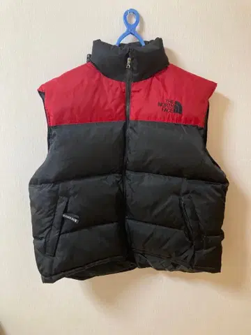 THE NORTH FACE 다운 베스트 빨간색/블랙