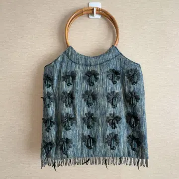 발리 핸드메이드 플라워 비즈 자수 꽃 모티브 토트백