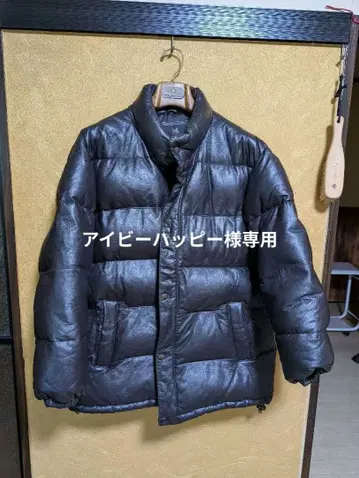 L&B 블랙 램 가죽 다운 자켓 L