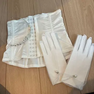 화이트 코르셋 장갑 티아라 세트 사이즈 64