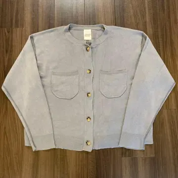 [ buoy buoy ] 코튼 100% 크루 가디건 블루