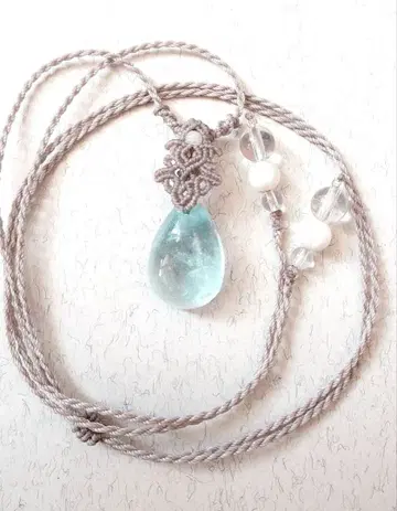 마크라메 아쿠아 마린 목걸이