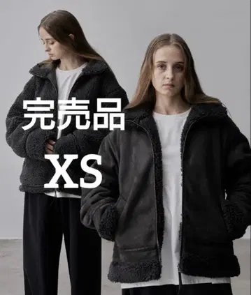 [ CLEL ] 리버서블 페이크 무스탕 자켓 XS 그레이 계열