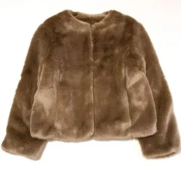 새상품급 알아바일 에코 퍼 블루종 인조 모피 자켓