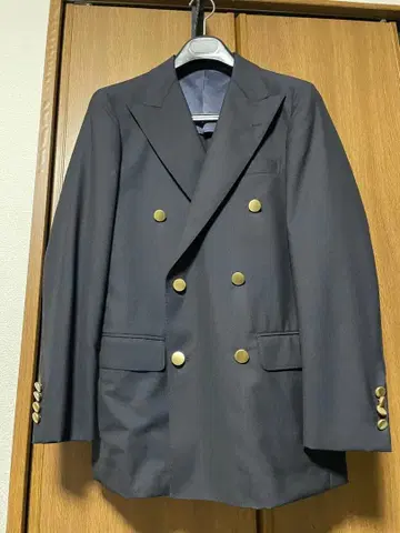 모헤어 믹스 트로피컬 울 6버튼 더블 블레이저 자켓