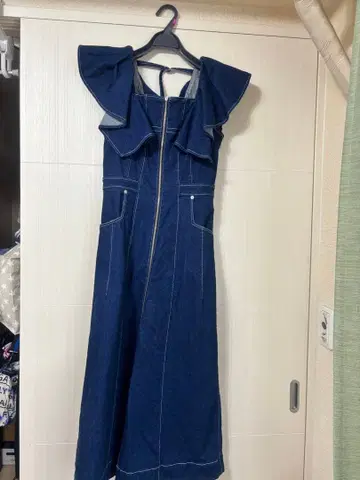 Lily Brown/프릴 데님 슬리브리스 원피스/1 ( M )