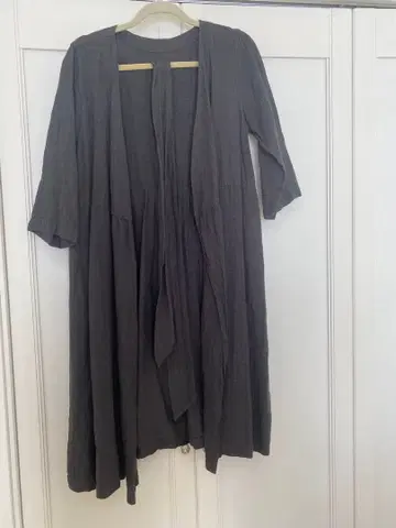 린넨 블랙 롱 가디건 긴팔