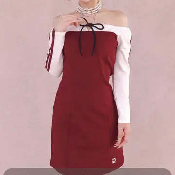 다리치 도킹 라인 오프숄더 미니 원피스 FL BRD