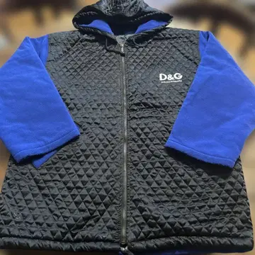 D&G 디앤지 나일론 커버올 플리스 보아 안감 자켓 블랙/파랑 L 사이즈