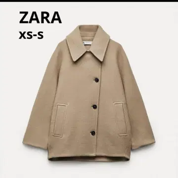 ZARA 숏 울 블렌드 코트 베이지 xs-s