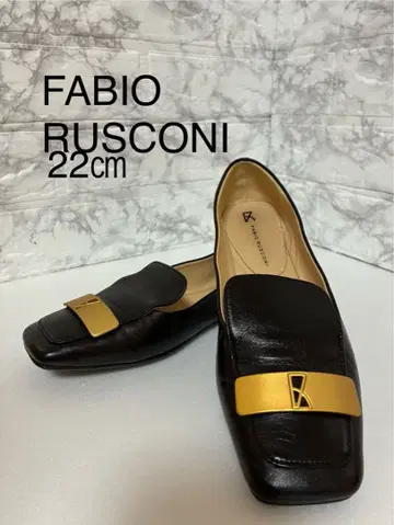 FABIO RUSCONI 블랙 플랫슈즈 22cm