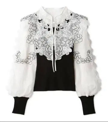 SNIDEL 레이스 칼라 니트 풀오버