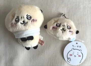 치이카와 (먼작귀) 랏코 봉제 인형 키링 & 미니 코인 케이스 2개 세트