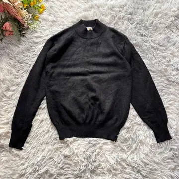 캐시미어 100% 니트 스웨터 [ L ] 블랙 하이넥 긴팔 일본제