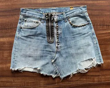 데님 미니 스커트 데미지 가공 일본제