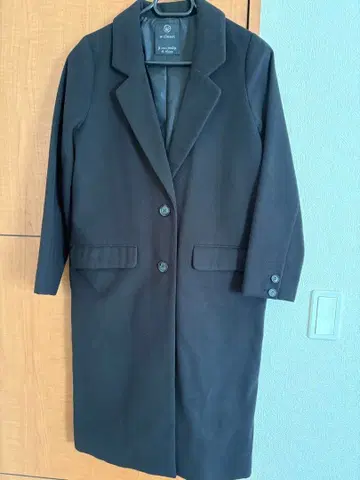 w closet 블랙 체스터 코트