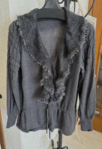 인포트 로사 캐시미어 가디건 다크 그레이