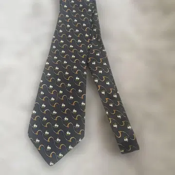 Salvatore Ferragamo 넥타이 다크 그레이 토끼 패턴