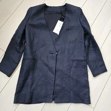 택 포함 미사용 린넨 자켓