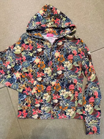 레어 도쿄 디즈니 리조트 플라워 프린트 후드티 M