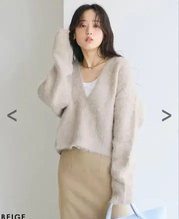 베이스먼트 온라인 모헤어 스키퍼 니트탑 BEIGE