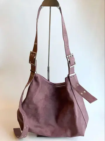 tinajojun 핑크 스웨이드 숄더백