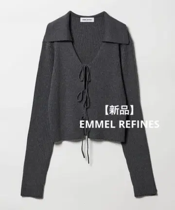 [ 새상품 ] EMMEL REFINES 프론트 리본 칼라 니트
