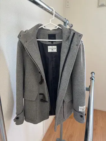 그레이 더플 코트 울 혼방