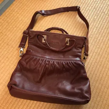 브라운 가죽 숄더백