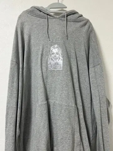 xgirl 그레이 후드티 후드 부착