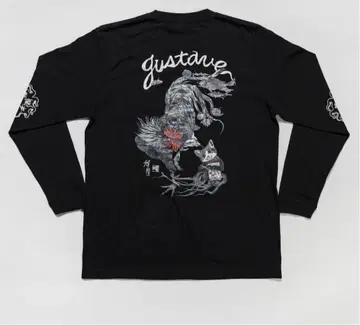 히구치 유코 롱 T 와카츄 수탉 그림 GUSTAVE 블랙 M