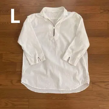 화이트 풀오버 셔츠 긴팔