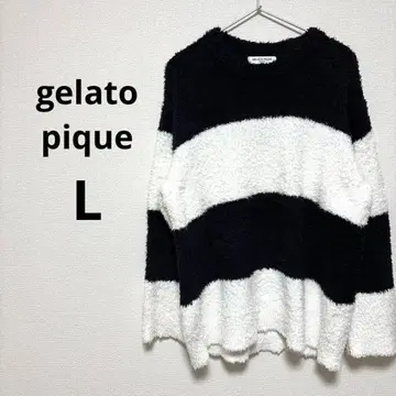 젤라또피케 룸웨어 홈웨어 보더 화이트 블랙 심플 L