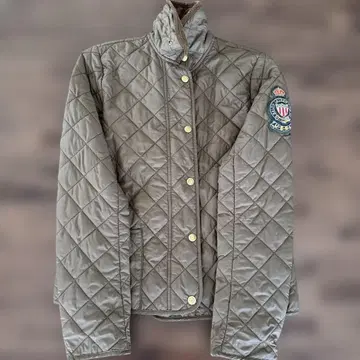 올리브 그린 퀼팅 자켓