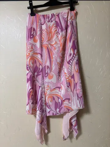 INTERPLANET 핑크 계열 플레어 쉬폰 스커트