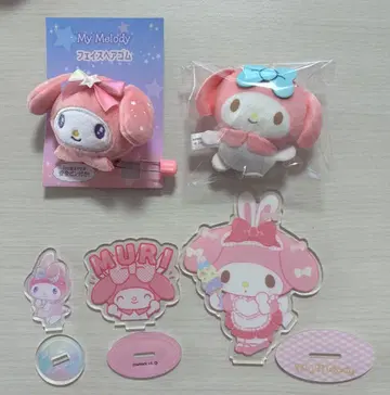 마이멜로디 므뉴구루미 머리끈 마스코트 아크릴 스탠드 세트