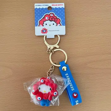 만국 박람회 회장 한정판 헬로키티 입체 마스코트 키링 미야쿠미야쿠 코스튬