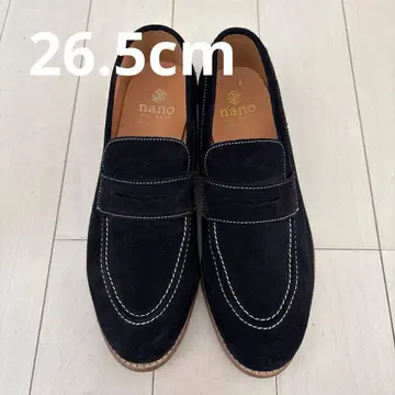 [ 새상품급 ] nano universe 스웨이드 로퍼 블랙 26.5cm