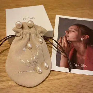 [ ripsalis ] 3dot pearl 펄 체인 귀걸이