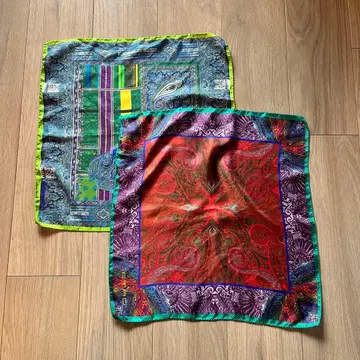 ETRO 페이즐리 무늬 포켓 치프 2개 세트