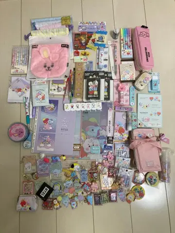 BT21 문구 세트 씰 펜 포함 묶음 판매 104점