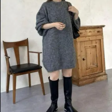 오버 사이즈 그레이 니트 원피스