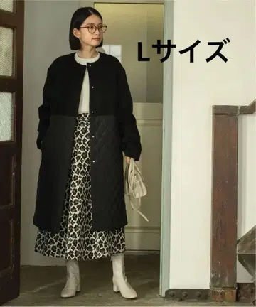 새상품급 OPAQUE 울&캐시미어 MIX 퀼팅 절개 코트