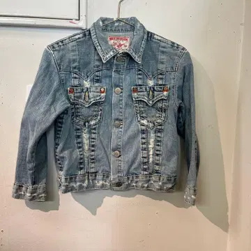 TRUE RELIGION y2k 데님 자켓 데미지 가공 XL C32