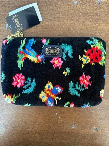 FEILER 꽃무늬 파우치 블랙 새상품 FEILER 하이디 파우치 블랙